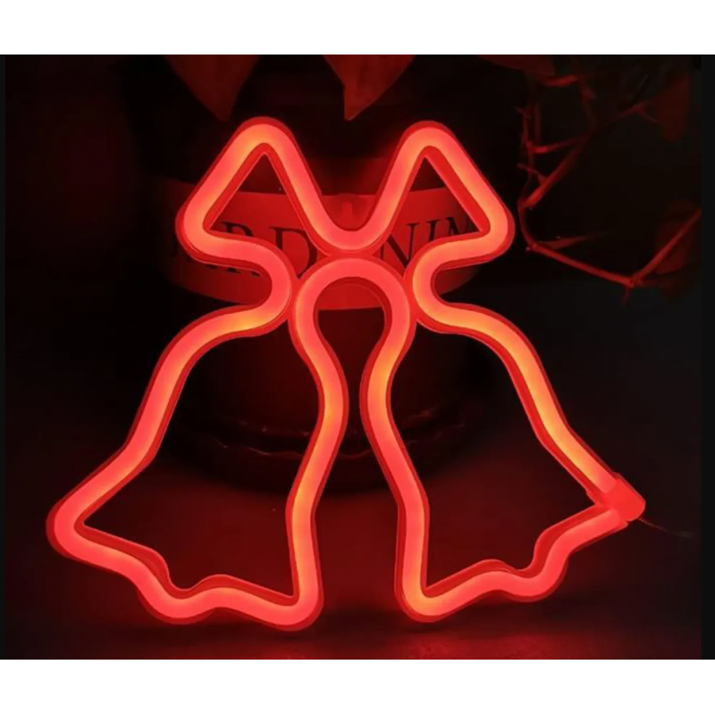 NEON LUMINEUX CLOCHES ROUGES USB A