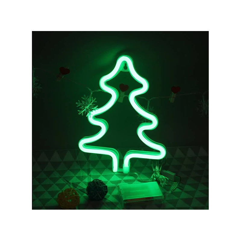 NEON LUMINEUX SAPIN VERT USB-A