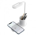 LAMPE DE CHEVET / BUREAU A LED AVEC CHARGE A INDUCTION 10W - BLANCHE