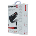 Chargeur allume cigare 2 ports USB Swissten 2.4A + Câble USB-C, Noir
