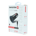 Chargeur allume cigare 2 ports USB Swissten 2.4A + Câble Lightning, Noir