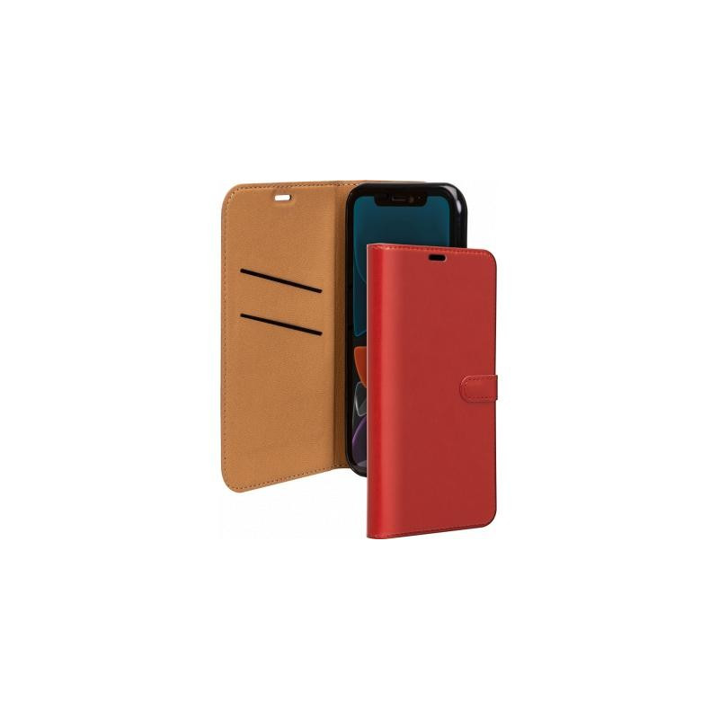 Folio Wallet iPhone 12 / 12 Pro Rouge avec languette de fermeture Bigben