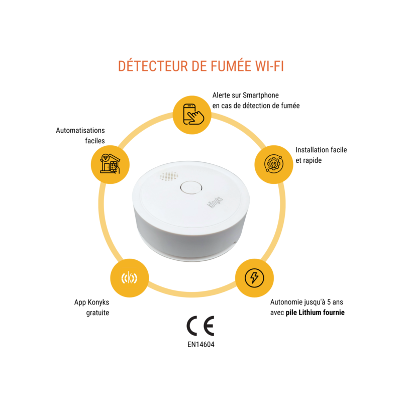 Détecteur de fumée connecté Konyks FireSafe 2