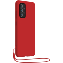 Coque Samsung G A52 4G / A52 5G / A52s 5G Silicone + dragonne assortie Rouge Bigben