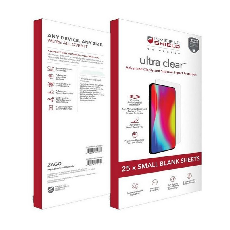 200218262-49425-840056144583 - 200208019- ULTRA CLEAR PLUS SMALL- Pack 25 films - ZAGG ISoD juin 2023