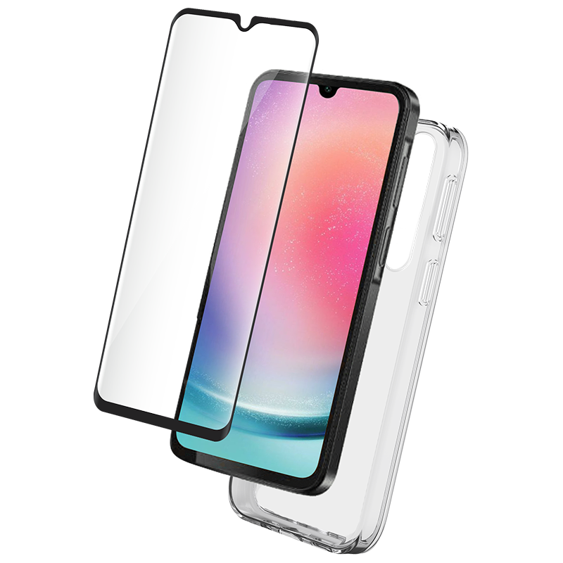 Pack Samsung GALAXY A25 Coque Transparente + Verre trempé