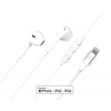 Ecouteurs Renforcés Lightning Télécommande/Micro Bouton Blanc