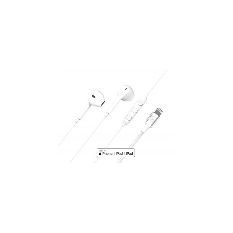 Ecouteurs Renforcés Lightning Télécommande/Micro Bouton Blanc