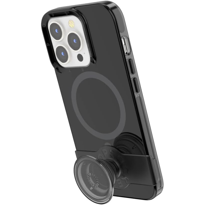 Coque iPhone 13 Pro Compatible MagSafe avec Popgrip Slide Noir Popsockets