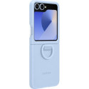 Coque Samsung Galaxy Z Flip 6 Silicone avec Anneau Bleue