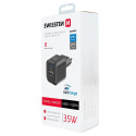 Chargeur 35W 1 USB-C 1 USB-A, GaN Swissten