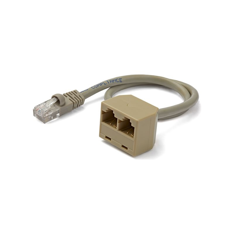 Câble répartiteur RJ45 2 vers 1 - Câble adaptateur Ethernet - 1x RJ45 (M) 2x RJ45 (F)