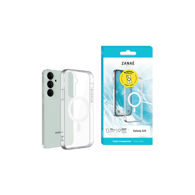 Coque Samsung Galaxy S25 Compatible MagSafe Transparente