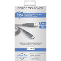 Câble Ultra-renforcé USB A/USB C 1,2m 3A Garanti à vie Gris - 100% Plastique recyclé Force Power