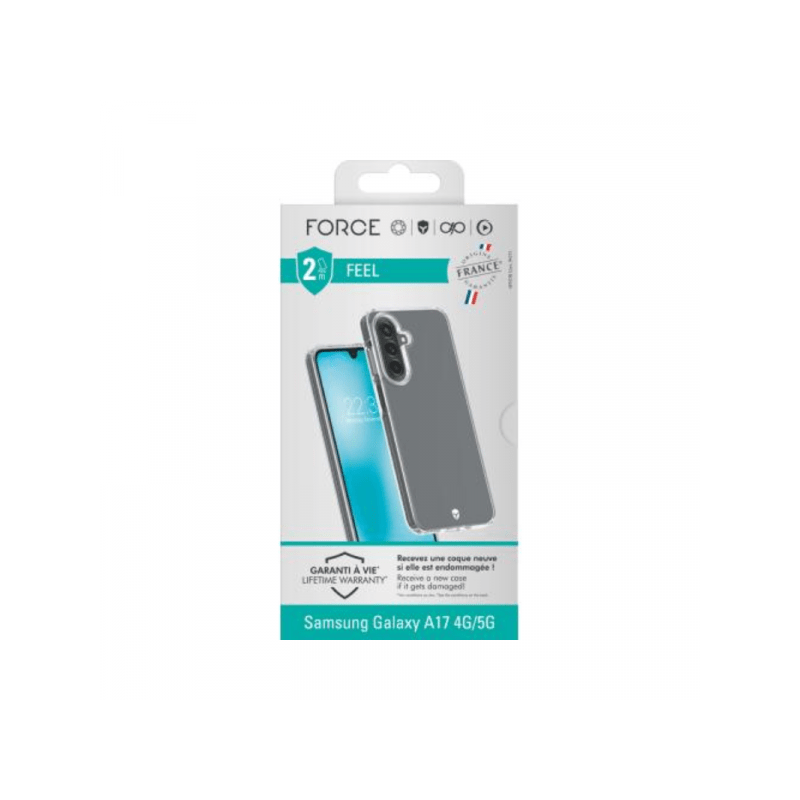 Coque Galaxy A17 4G/5G FEEL  renforcée Origine France Garantie à vie 2m Transparente Force Case