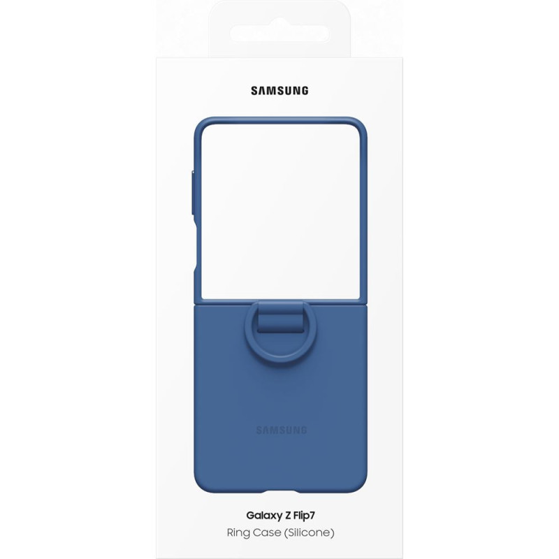 Coque Samsung Galaxy Z Flip 7 Silicone avec Anneau Bleu