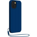 Coque iPhone 14 Silicone Strap + Dragonne assortie Bleu Marine
