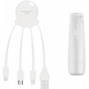 Powerbank 2600mAh 1 port USB A + Câble multiple Octopus Blanc