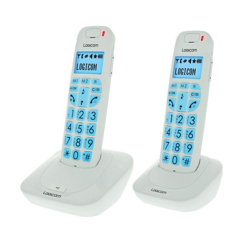 TELEPHONE DECT CONFORT250 SENIOR 2 POSTES BLANC - LOGICOM