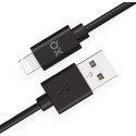 Cable Xqisit de charge USB-A vers Lightning Noir 1.5m