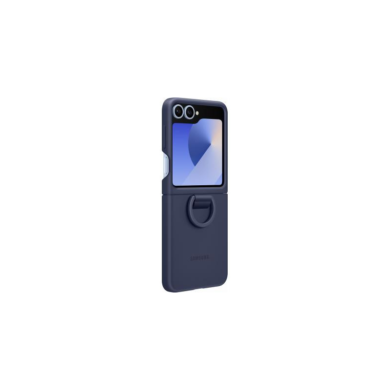 Coque Samsung Galaxy Z Flip 6 / Flip 7 FE Silicone avec Anneau Bleue