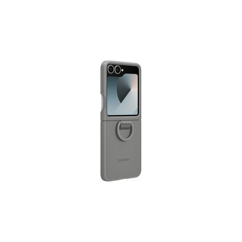 Coque Samsung Galaxy Z Flip 6 / Flip 7 FE Silicone avec Anneau Grise