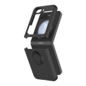 Coque Samsung Galaxy Z Flip 6 Silicone avec Anneau noire et dragonne
