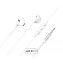 Ecouteurs Renforcés Jack 3.5mm Télécommande/Micro Bouton Blanc + Garantie à vie