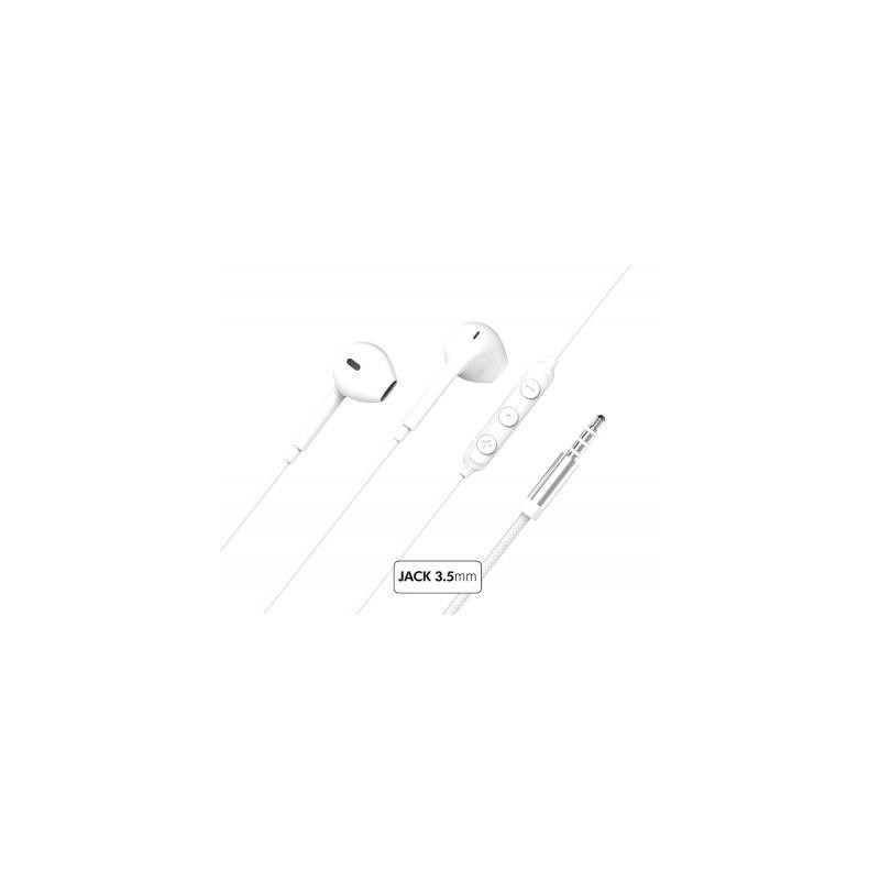 Ecouteurs Renforcés Jack 3.5mm Télécommande/Micro Bouton Blanc + Garantie à vie