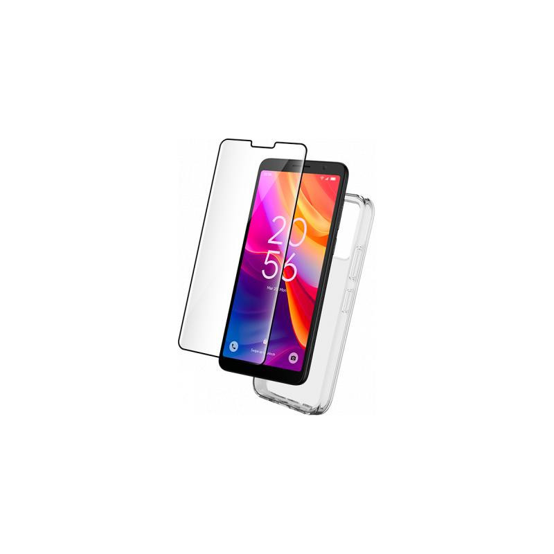 Pack 2 en 1 Coque TCL 501 Souple Transparente + Protège écran 2.5D