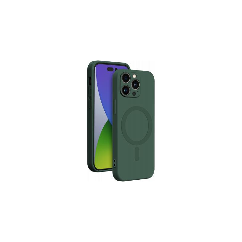 Coque MagSafe iPhone 14 Pro Silicone Verte