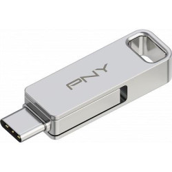 Clé USB 3.2  VERS USB C 256GB OTG Métal Argent PNY