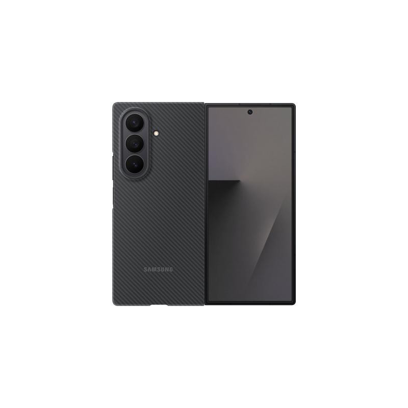 Pack 2 en 1 Coque Samsung Galaxy Z Fold 7 Fibre de carbone Noire + Film de protection
