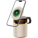 Enceinte Bluetooth 5W Lumineuse + Station de charge MagSafe sans fil 5 en 1 Argent FORCE