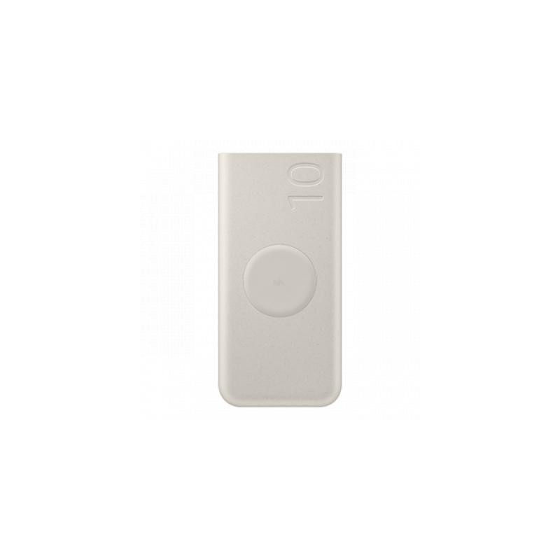 Powerbank sans fil 10000mAh 7.5W Qi Smart Watch Charging 2 ports USB C Beige