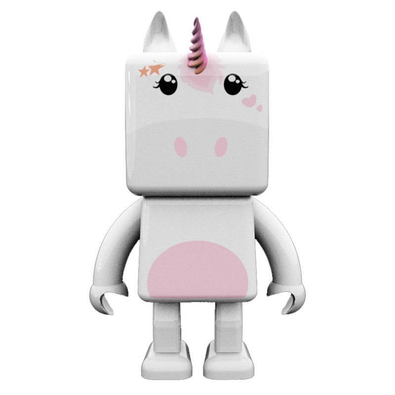 MOB - Enceinte haut parleur BT original motif licorne - Blanc