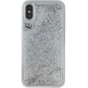Coque pour iPhone X/XS - rigide liquide avec paillettes argentées Guess
