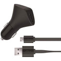 Chargeur allume cigare USB 1 A + Câble plat Micro USB 1,20 m Muvit