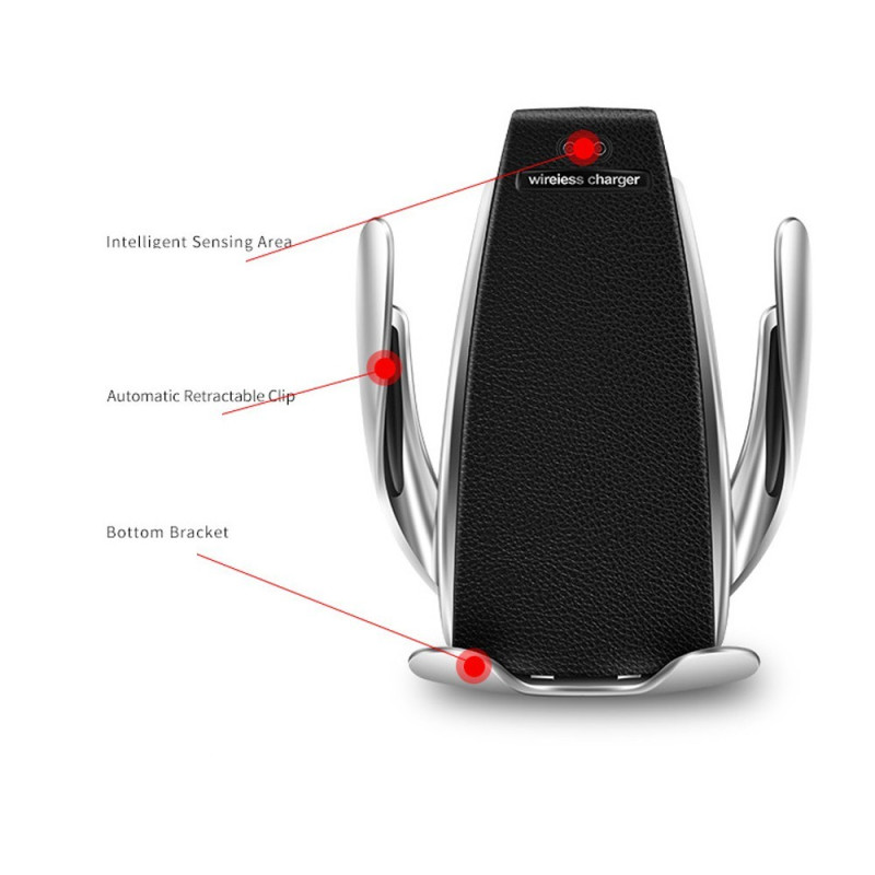 Chargeur induction VEHICULE avec pinces automatiques - Noir