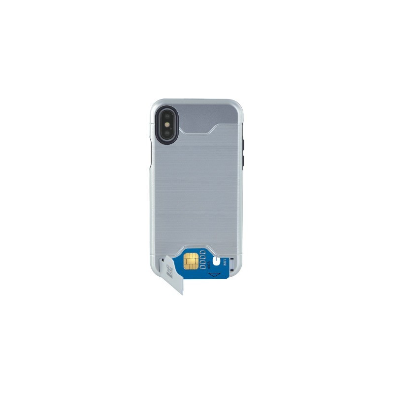 Coque pour iPhone X/XS Colorblock argentée