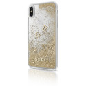Coque iPhone X/XS  rigide liquide avec paillettes dorées Guess