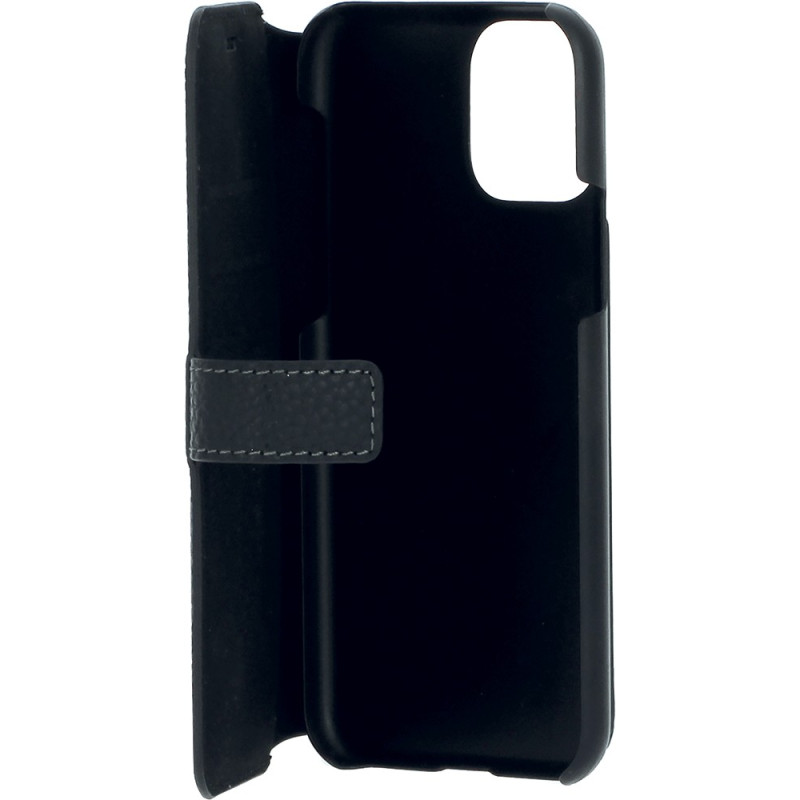 Folio iPhone 11 Pro Sellier Bouton laqué Noir Faconnable