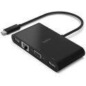Adaptateur USB C Multimédia GBE HDMI VGA USB A Noir Belkin