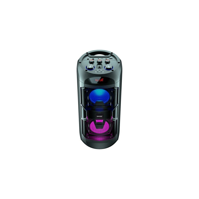 Enceinte Bluetooth Booster-M lumineuse Noire R-Music
