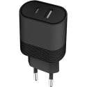 Double Chargeur maison USB A+C PD 32W (12+20W) Power Delivery Noir Bigben