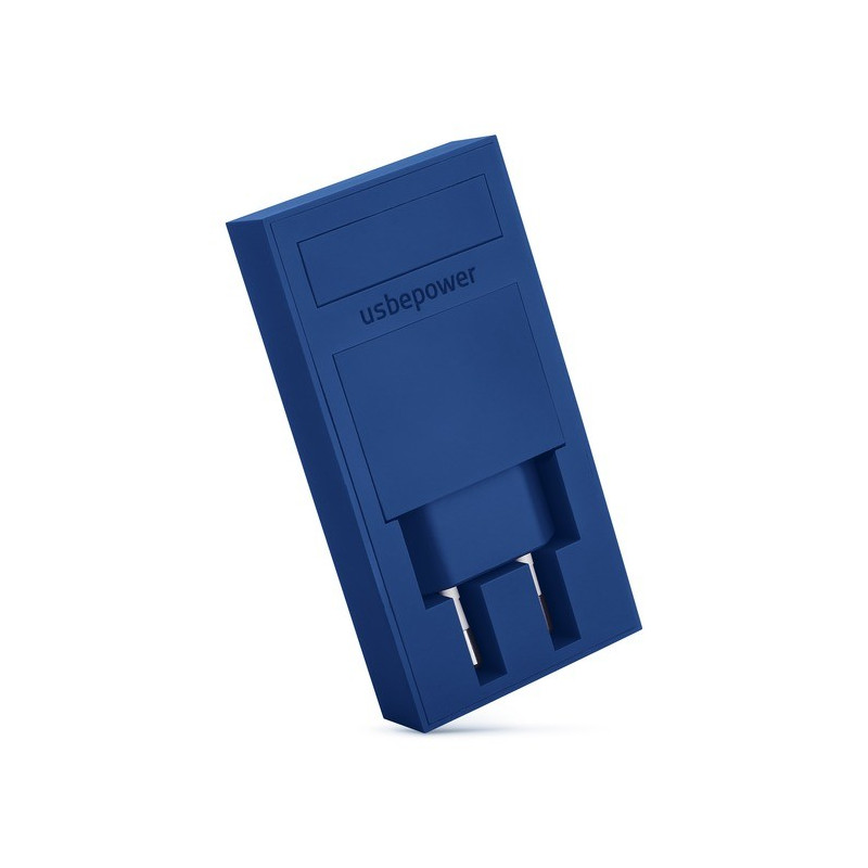 Chargeur secteur de poche - ROCK - 2 ports USB - bleu