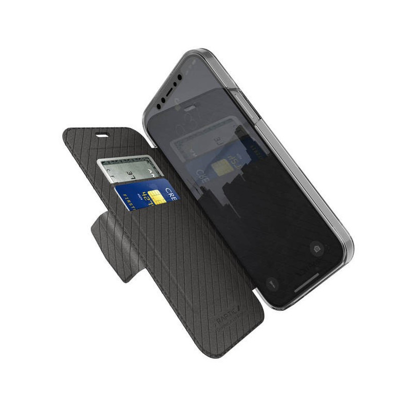 RAPTIC ETUI FOLIO ENGAGE NOIR POUR IPHONE 12 MINI
